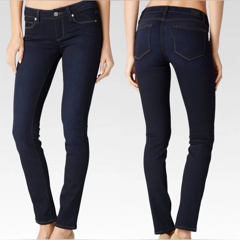PAIGE Denim Mona Skyline Skinny Dark Blue Jeans Classic Stretchy Luxury Casual
